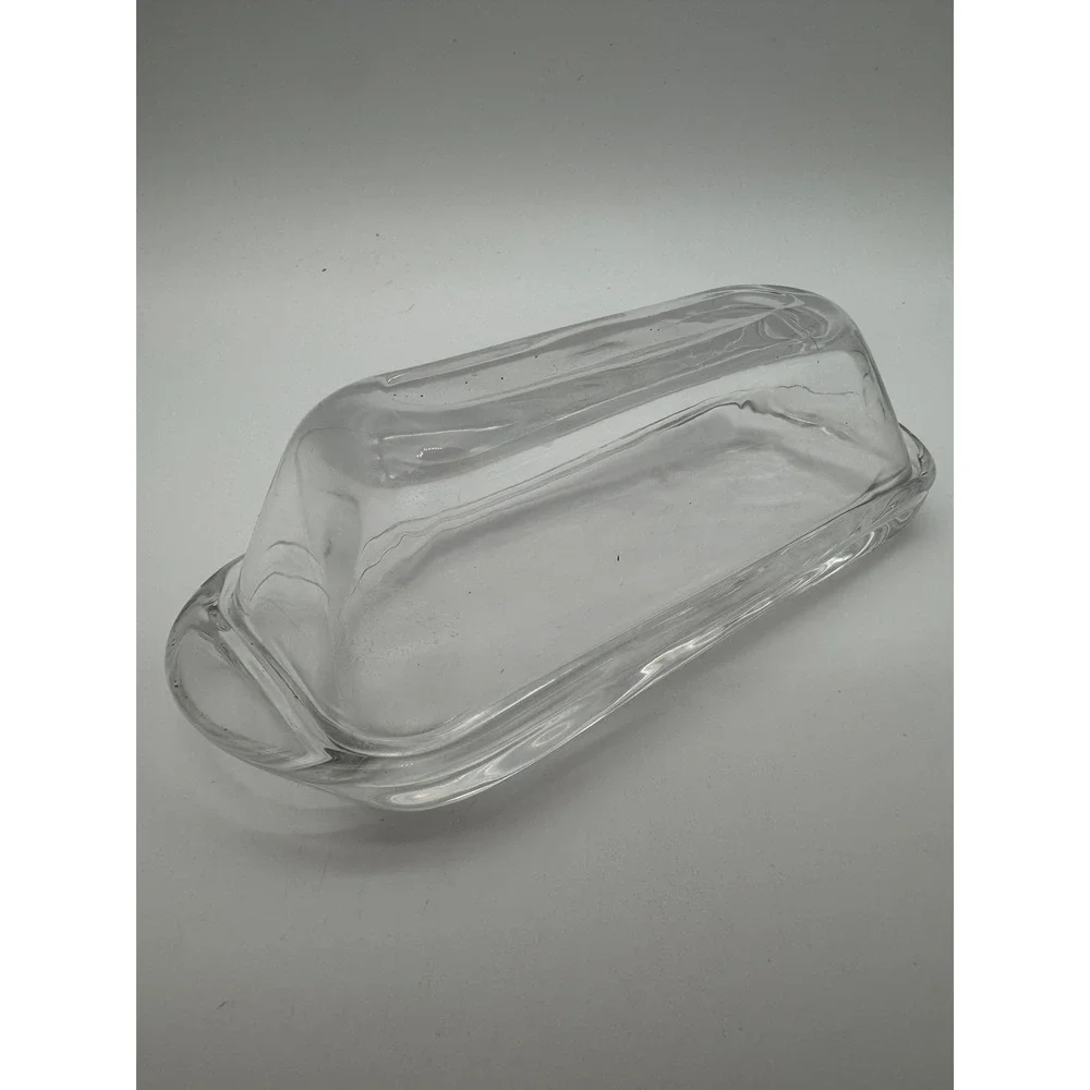Clear Glass Butter Dish Covered Butter Keeper Rectangular Serving Dish Unbranded